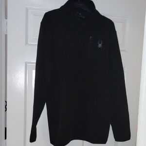 Spyder Fleece Snap Pullover Jacket Black XL